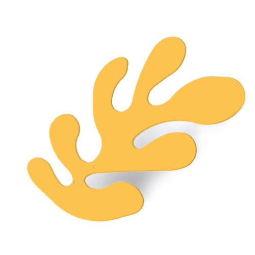 Anémone jaune, feuille d'acier laquée pou mobile Calder personnalisable | Virvoltan