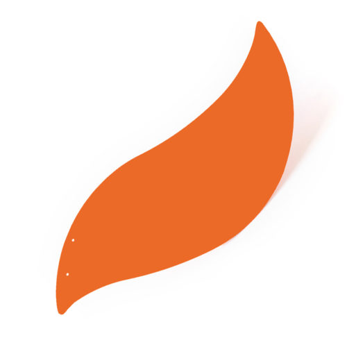 Oiseau orange, feuille d'acier laquée pou mobile Calder personnalisable | Virvoltan