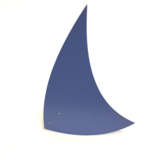 Spinnaker bleu pigeon, feuille d'acier laquée pou mobile Calder personnalisable | Virvoltan