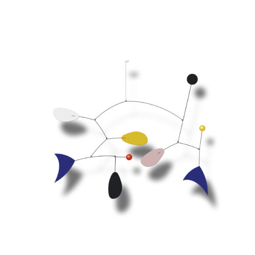 Mobile Calder Personnalisable Bleu Majorelle Jaune Colza Blanc Et Noir