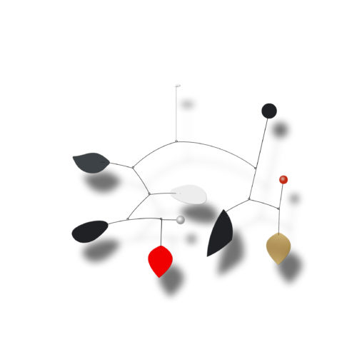 Mobile Calder Personnalisable Rouge Blanc Et Noir 3 Configurations De Montrage Au Choix| Virvoltan