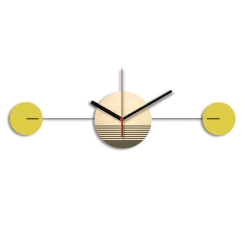 Horloge Murale Personnalisable Bis gravé Acier jaune colza | Virvoltan