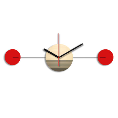 Horloge Murale Personnalisable Bis gravé Acier Rouge | Virvoltan